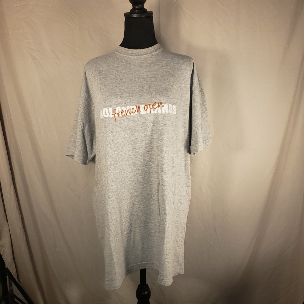 Vintage Roland Garros Gray French Open Sportswear T-Shirt - XL